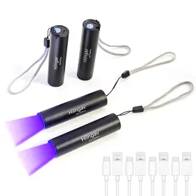 S22-duo Hilngav 4 Pack Rechargeable Black Flashlight Small Uv Flash Light 395 Nm Mini S22-duo Hilngav 4 Pack Rechargeable Black Flashlight Small Uv Flash Light 395 Nm Mini