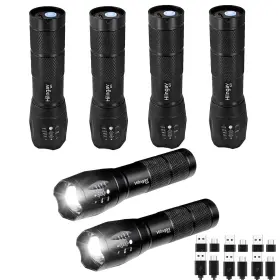 S23-6 Hilngav 6 Pack Rechargeable Led Flashlights Bright Mini Camping Lights Usb C Charge