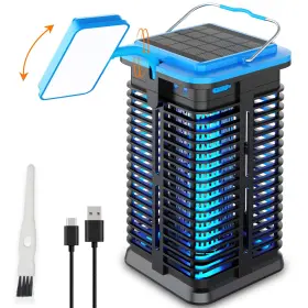 Qh90d Home4me Solar Bug Zapper With Led Light For Outdoor 4000mah Battery Powere... Fast Ship