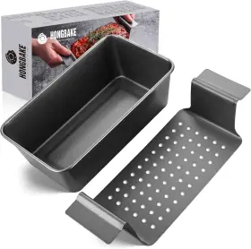 Hongbake Hb-lfp-04-mgry Meatloaf Pan With Drain Tray 9 X 5 Inches Inch Space Grey