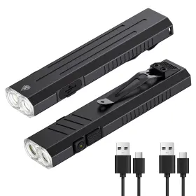 Hoxida Ec2403 2 Pack Rechargeable Edc Flashlight 1600 Lumens Magnetic Pocket Light