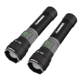 Husky 044435925361 1200 Lumens Rechargeable Led Tactical Compact Flashlight 2-pack