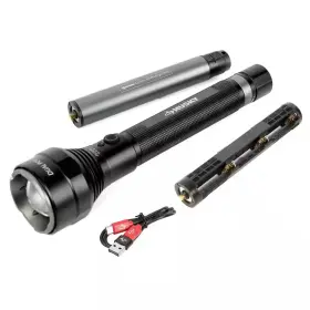 Husky 445004116167 10000 Lumens Dual Power Focusing Aluminum Rechargeable Flashlight