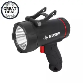 Husky 711181143119 2500 Lumens Dual Power Floating Rechargeable Spotlight With Durable Hook Kickstand Husky 711181143119 2500 Lumens Dual Power Floating Rechargeable Spotlight With Durable Hook Kickstand