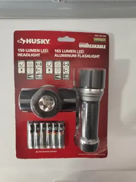Husky 99290 Lumen Led Aluminum Flashlight And Headlight