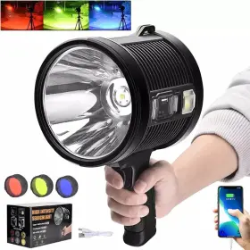 Ikaufen 982766758640 90000000 Lm Bright Solar Usb Rechargeable Led Spotlight Flashlight Searchlight