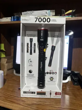 Infinity 1806405 X1 7000l Dual Power Rechargeable Led Flashlight 7000 Lumen Free Ship