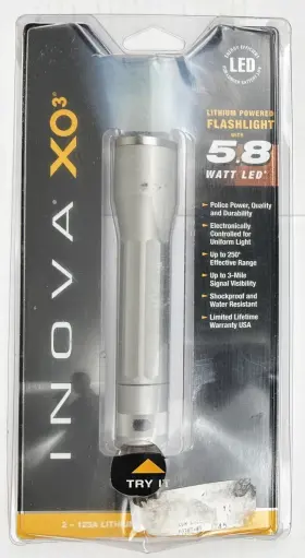 Inova 671192210098 Xo3 2-123a Lithium Batteries Included Powered Flashlight With 5.8 Watt Led