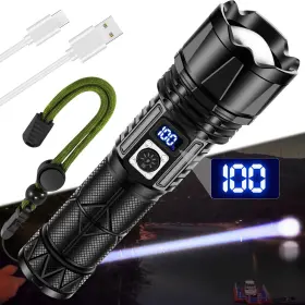 Jay-park Jay-park-j100 Rechargeable Led Flashlight 10000 Lumen Super Bright With Digital