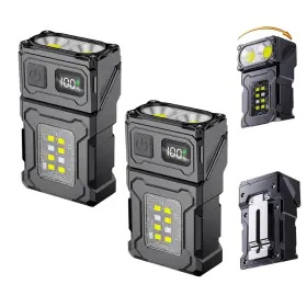 Jearytop 607606689341 2 Pack High Lumens Hat Clip Flashlights Rechargeable Led Magnetic Work Ligh