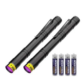 Jebemis Jb-365a Uv Black Light Flashlight 2 Pack 365nm Mini Pen With Clip Waterproof