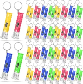 Jexine 705353756757 100 Pcs Mini Flashlight Keychain Bulk Assorted Colors Torch Keyring Flash