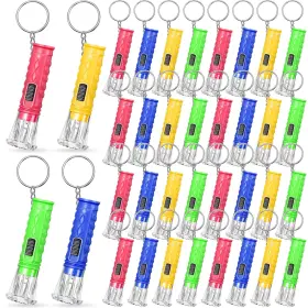 Bw-jexine-4002 Jexine 50 Pcs Mini Led Flashlight Keychains With Lanyard Multicolor