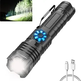 Junchi 741960044405 Super Bright Led Flashlight Usb Rechargeable Xhp99 High Lumens Tactical Flash
