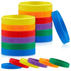 Jutom Wo-jutom-2876 I Love To Read Rubber Bracelets -operation Christmas Bulk Items Colorfu
