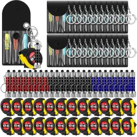Jutom Wo1503 72 Pcs Mini Tape Measure Keychain Screwdriver Led Light Set Fo