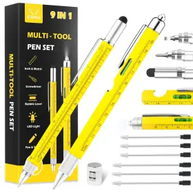Kalogl 611550897554 Gifts For Dad Men Him 2 Pack Multitool Pen Multi-tool With Stylus Ballp
