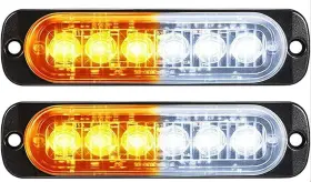 Kayno 754823978687 2pcs 6-led Red Strobe Emergency Lights For Windshield Bar