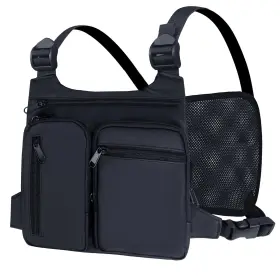 Kingslong Ktb231195bk-s Running Chest Pack For Men Women Lightweight Multi-pocket Edc Rig