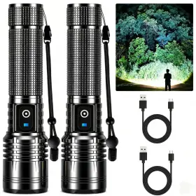 Kmivo K-m084-2p 2 Pack Rechargeable Led Flashlights 99 000 High Lumens Super Bright Flashlig