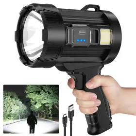 Kmivo K-n11-w Rechargeable Led Spotlight Flashlight 2 000 High Lumens Spot Black