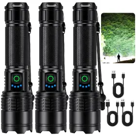 Kmivo N102-3p Rechargeable Led Flashlight High Lumens - 99 000lm Bright Powerful Flash Ligh
