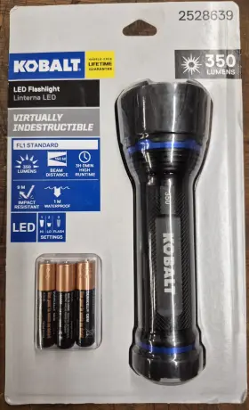 67568 Kobalt Led Flashlight 350 Lumens Model #67568 New 67568 Kobalt Led Flashlight 350 Lumens Model #67568 New