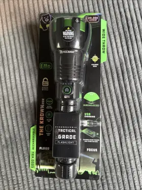 Krown20k Kodiak The 20 000 Lumens Rechargeable Led Flashlight Usb Ipx4 Wide Beam
