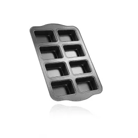 Kofebe 192817253028 Mini Loaf Pan 8-cavity Non-stick Carbon Steel 14x9.4x1.3 Inch Gray