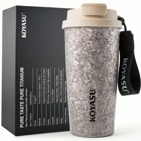Y500ti Koyasu Ti-zero 16oz Pure Titanium Cup - Ultralight Camping Gear 42% Lighter