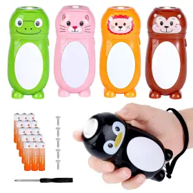 Kunhe An5-5 5 Pack Animal Flashlights For Kids 2 In 1 Camping Lantern Christm