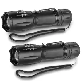 Kzk Kzk-a6 Led Flashlight Bright 2500 Lumens Tactical 5 Modes Zoomable Beam