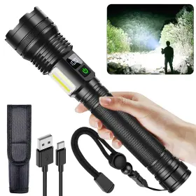 Kzk Rez1 Flashlight Rechargeable 9900 High Lumens Super Bright With 10 Lig