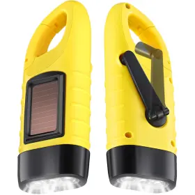 Leelosp Mo-leelosp-545 2 Pieces Hand Crank Flashlight Solar Powered For Yellow
