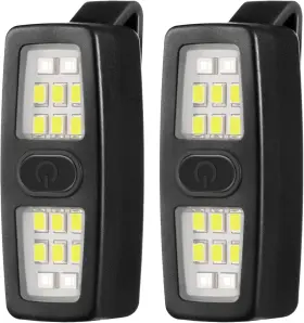 Lembopo 744110525045 Small Rechargeable Edc Flashlight 2 Pack Clip On Running Lights Gift For Runner