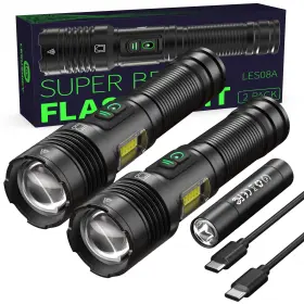 Les08a Lesusnicy Rechargeable 2 Pack Led Flashlights 100000 Lumens Usb C 15h Runtime Les08a Lesusnicy Rechargeable 2 Pack Led Flashlights 100000 Lumens Usb C 15h Runtime