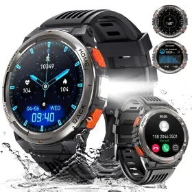 Leuceira 731851132816 Military Smart Watches For Men With Led Flashlight Tactical Rugged Wat