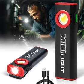 Lexall 1305 Flashlight 1600 Lumens Mini Magnetic Flat Edc With Clip 3 Mo