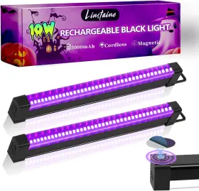 Linstaine 313046518522 2 Pack Rechargeable Black Light Bar 5000mah Uv Led Party Glow Portable