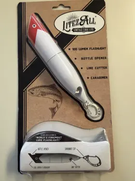 Litezall 22651-08ah01 Vintage Lure Lite Flashlight Fishing Light Bottle Opener New