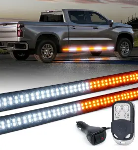Lumenix Lmrbsl-g3-70in-wy-1 70-inch Running Board Strobe Lights Strip Amber Light Bar For Trucks