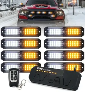 Lumenix Lmslk-g2-8-wy Grille Strobe Lights Kits For Trucks With Controller 8pcs High-intensit