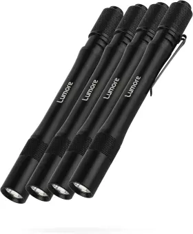 Lumore 445026885898 Pen Light 4 Pack 100 Lumens Each 2 Hour Run Time Battery Powered