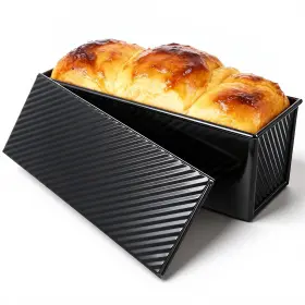 5390cbzu8509 Lyksgir Pullman Loaf Pan With Lid 13x4 Inch 2.2lb Carbon Inches Black