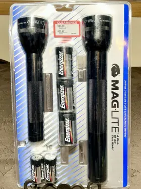 101000095 Mag-lite Flashlight 2 Pack Black New Usa Made 2000 Gx11016 D/c Batteries #1