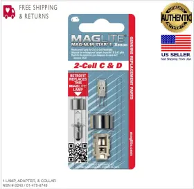 107-000-706 Mag-lite Maglite Flashlight Part 2 Cell C And D Mag-num Star Ii Xenon Bulb Lamp