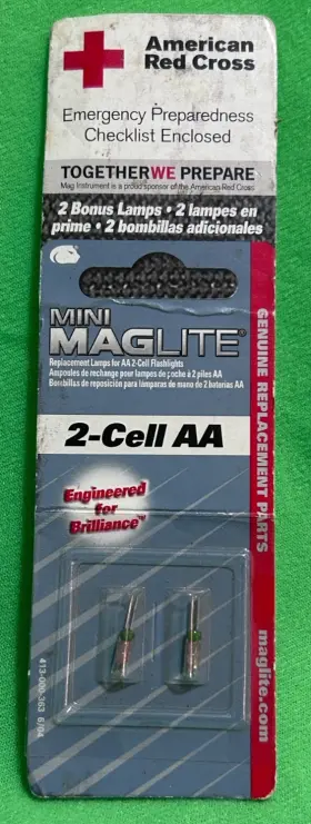 413-000-363 Mag-lite Maglite Replacement Lamps For 2 Cell Aa Mini Flashlight Pack 2004 Mfd Redcross 413-000-363 Mag-lite Maglite Replacement Lamps For 2 Cell Aa Mini Flashlight Pack 2004 Mfd Redcross