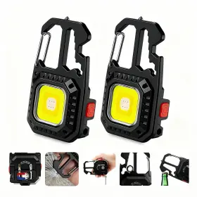 Makdak W5138-b2 Cob Keychain Work Light - 2pc Edc Flashlight Rechargeable Super Bri