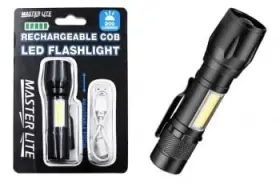 Master Lite 753625239255 Mini Rechargeable Cob Led Flashlight-08-2577