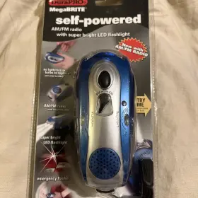Megabrite 733158101830 Self-powered Am/fm/weatherband Radio And Flashlight New - Sealed